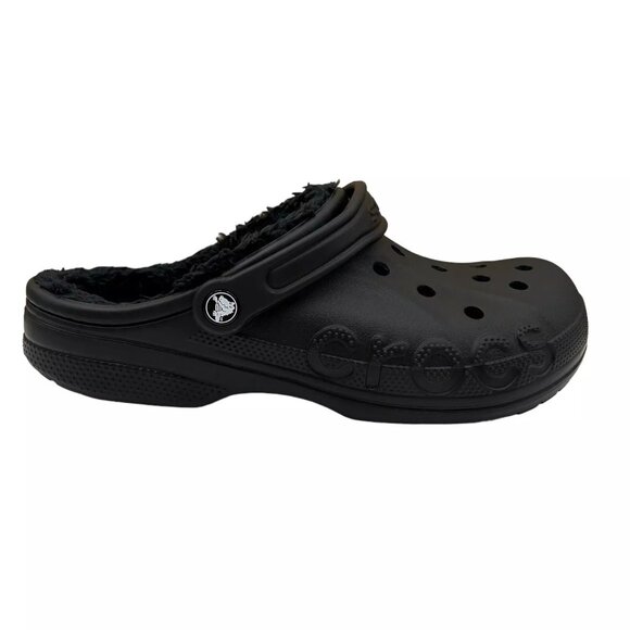 Crocs Men\'s Baya Lined Clog Size 9 Black Slip-on Faux Fur Fuzzy Warm Comfortable main image 10